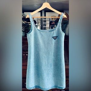 Organic denim mini-dress